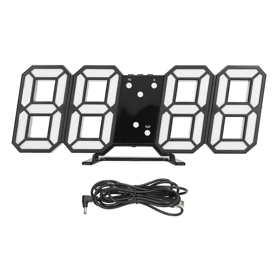 GH8018 3D LED Digital Desktop Modern Clock 3 Alarm Settings