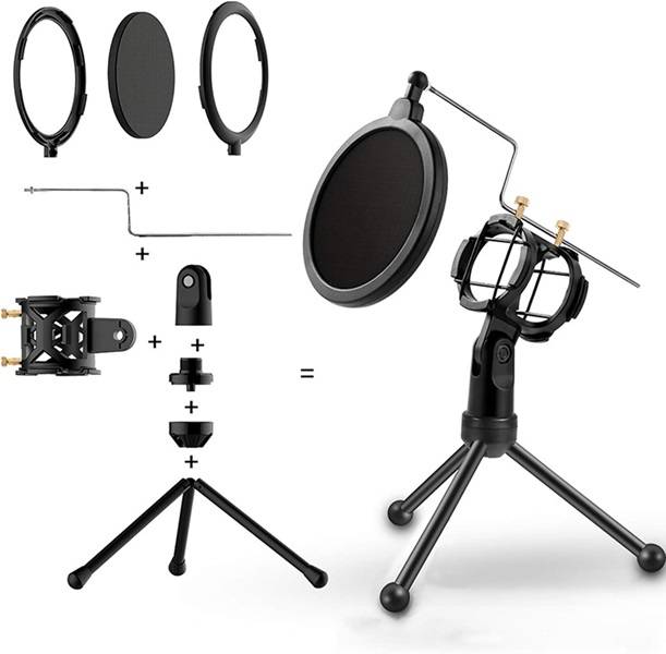 PM-214 Tripod Microphone Stand With Mini Pop Filter