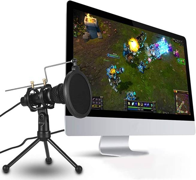 PM-214 Tripod Microphone Stand With Mini Pop Filter