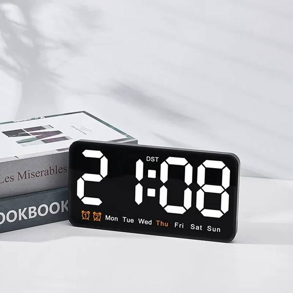 6638 Digital Alarm Clock With 2 LED Display