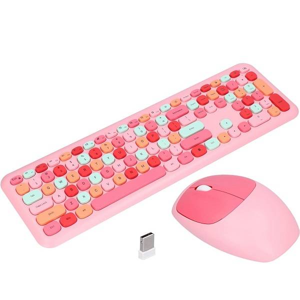 Retro Multi Colour Ergonomics Keyboard Set