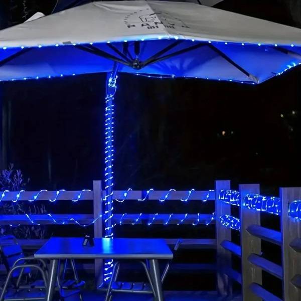 ZYF-D268 Solar Powered Tube Light Copper Wire Blue 50M With Remote Control