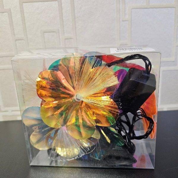 ZYF-D225 Black Cable 3M Fiber Optic Flower  String Light With 10 LEDS + Interconnecting Cable