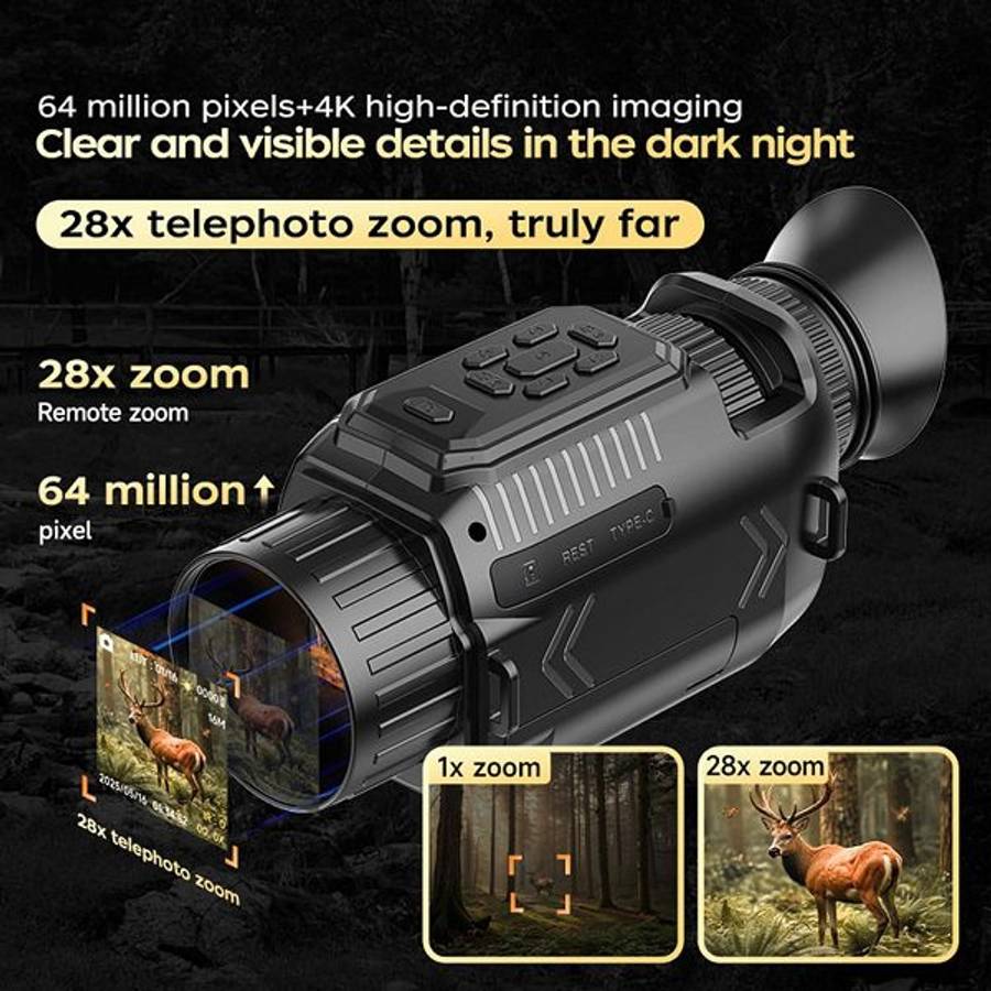 D15 4K 64MP Digital Infrared Night Vision Monocular With Focusing Lens