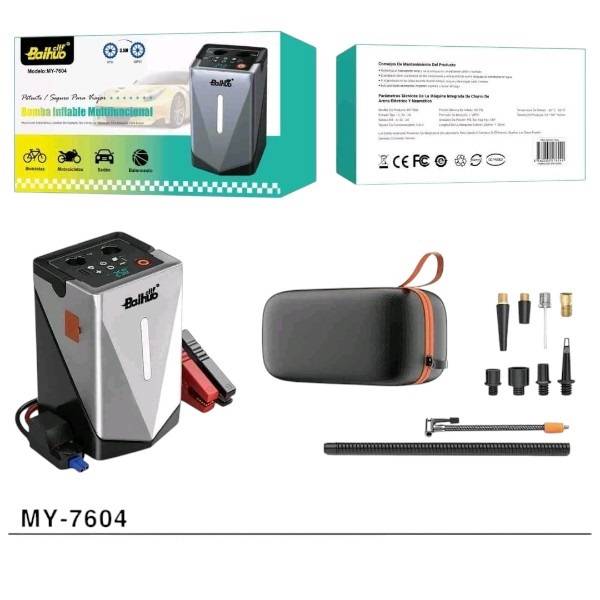 Baihuo MY-7604 Portable Jump Starter With Air Compressor Emergency Start Power For Cars