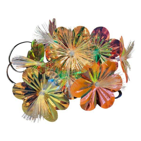 ZYF-D225 Black Cable 3M Fiber Optic Flower  String Light With 10 LEDS + Interconnecting Cable