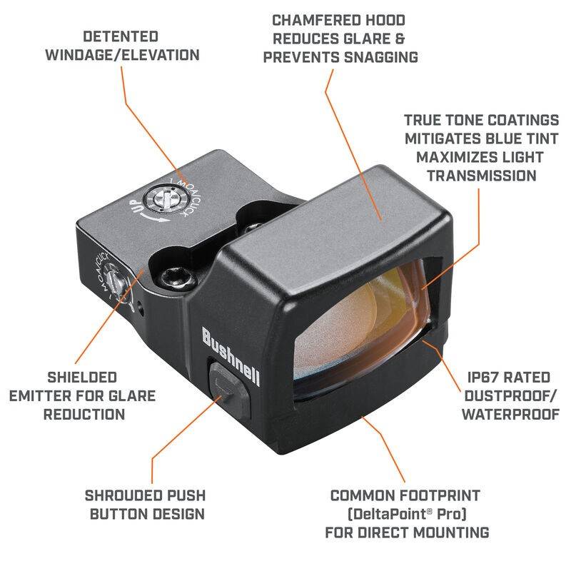 Bushnell RED DOTS  MULTI-PLATFORM  PISTOL, RIFLE, SHOTGUN RXS-250 REFLEX SIGHT