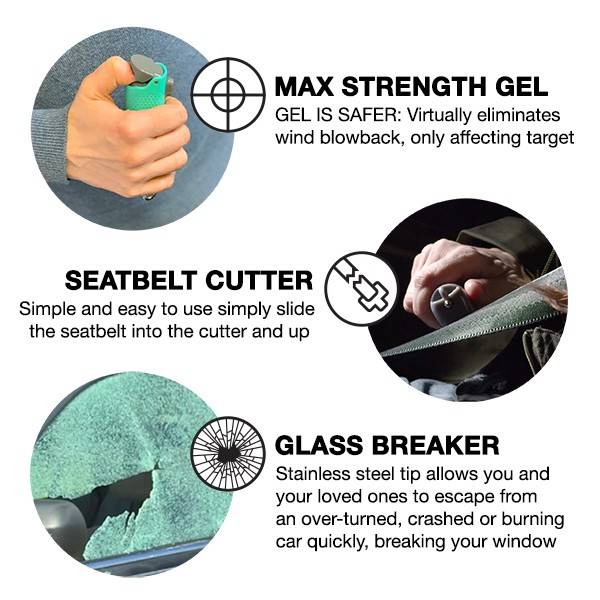 Sabre Mint SABRE Red Safe Escape 3-in-1 Automotive Tool