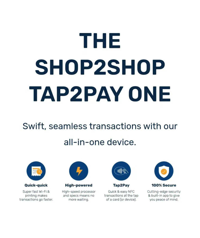 Tap 2 Pay Bank Card Payment Machine (TAP2PAY) SHOP2SHOP All In One P2