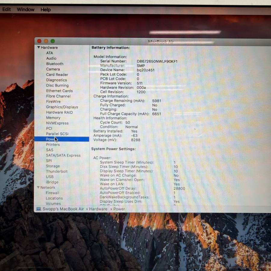 Macbook Air 13" 2017 1.8Ghz | 128GB SSD | 8GB Ram | Core i5 Silver