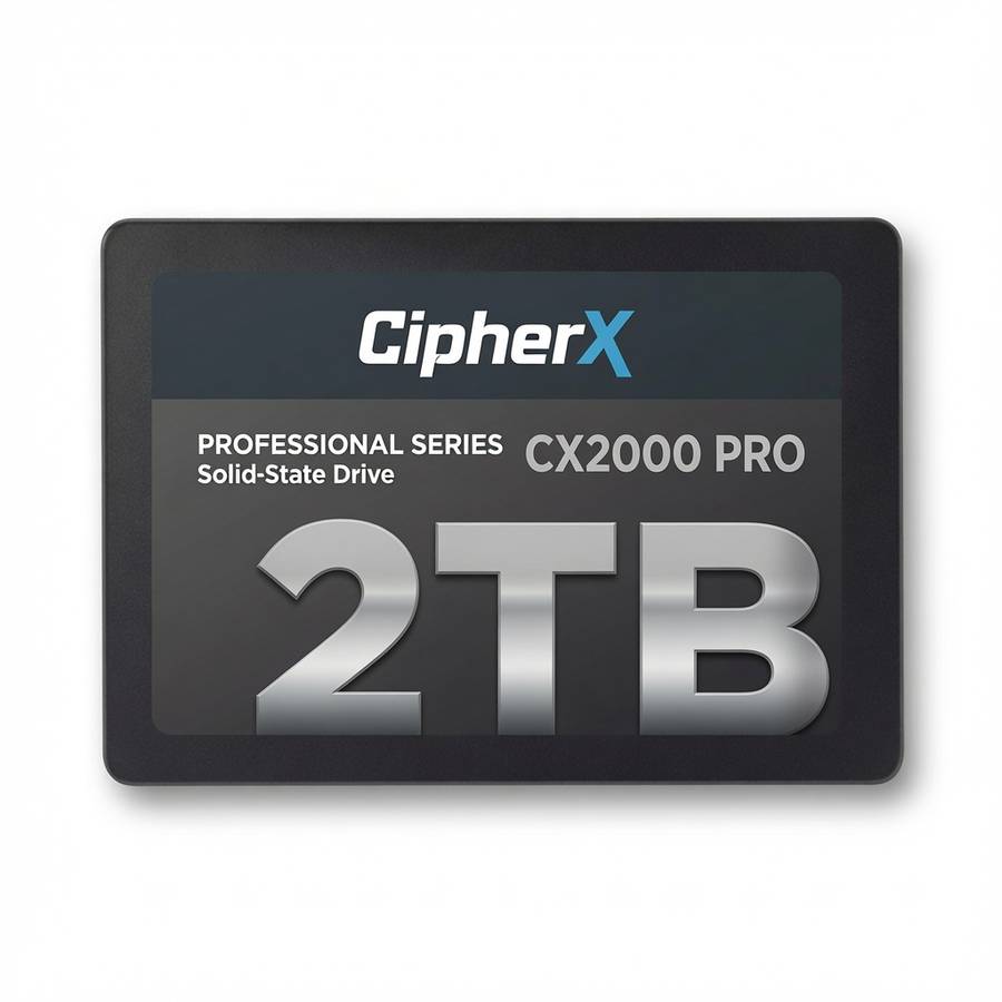 2TB CipherX |  CX2000 PRO 2.5" |  3D NAND TLC |  NANDXtend ECC Data Protect |  SLC Caching |  SATA-6
