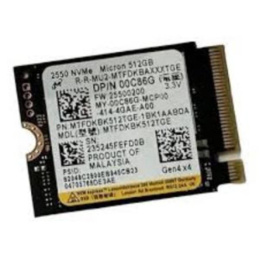 512GB Micron, M.2-2230, NVMe, PCIe Gen4X4, SSD