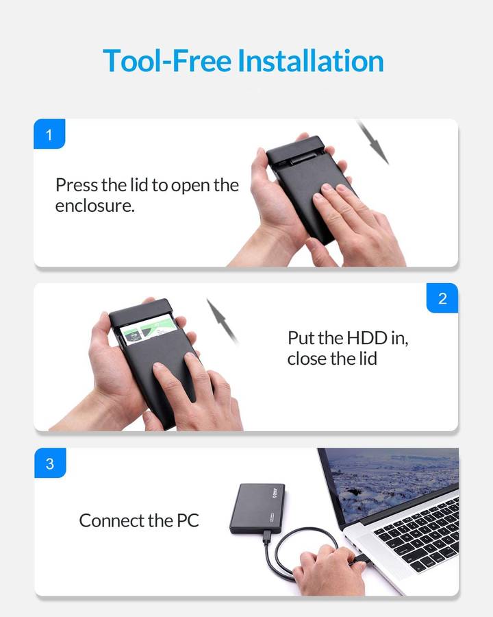 ORICO 2.5 USB3.0 External HDD Enclosure - Red (Unboxed Deal)