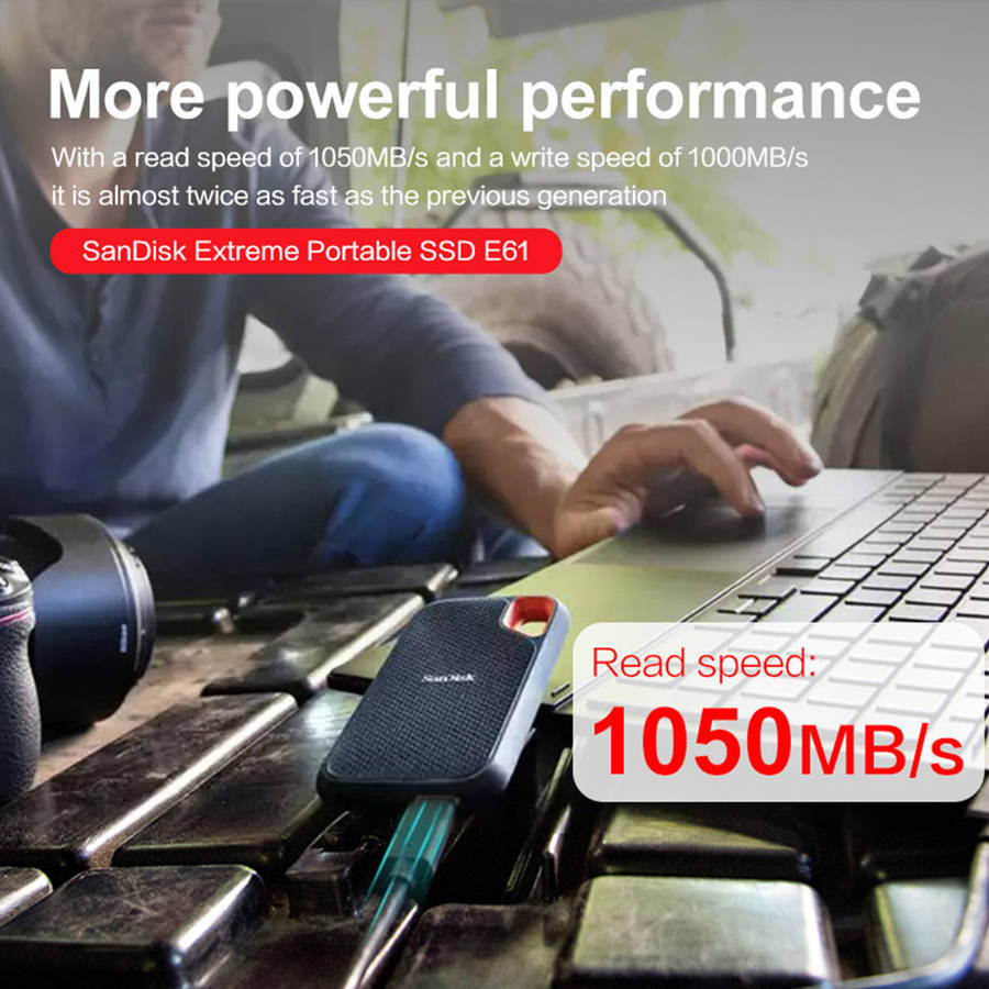 SanDisk 1TB Extreme Portable SSD - USB-C, USB 3.2 Gen 2 (Unboxed Deal)