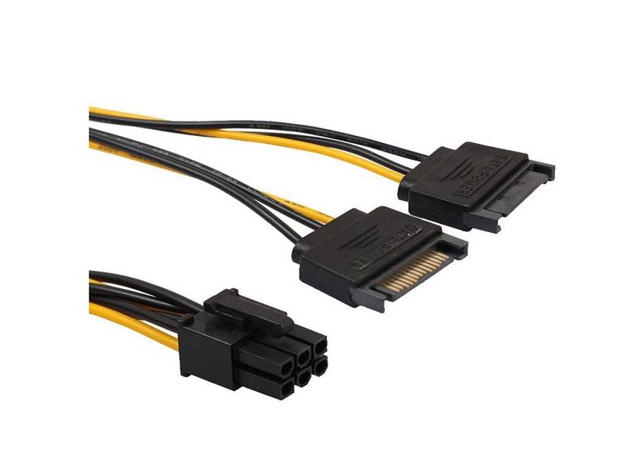 2 X Sata To 6Pin Power Cable