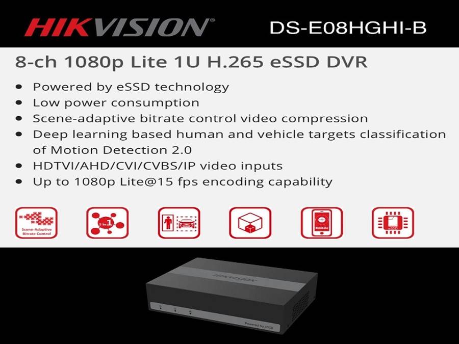 HIKVISION 8Ch 2Mp eDVR 512Gb Bullet Kit