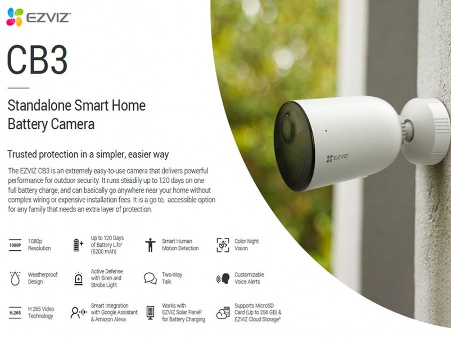 EZVIZ Cs-Cb3 2K Smart Home Battery