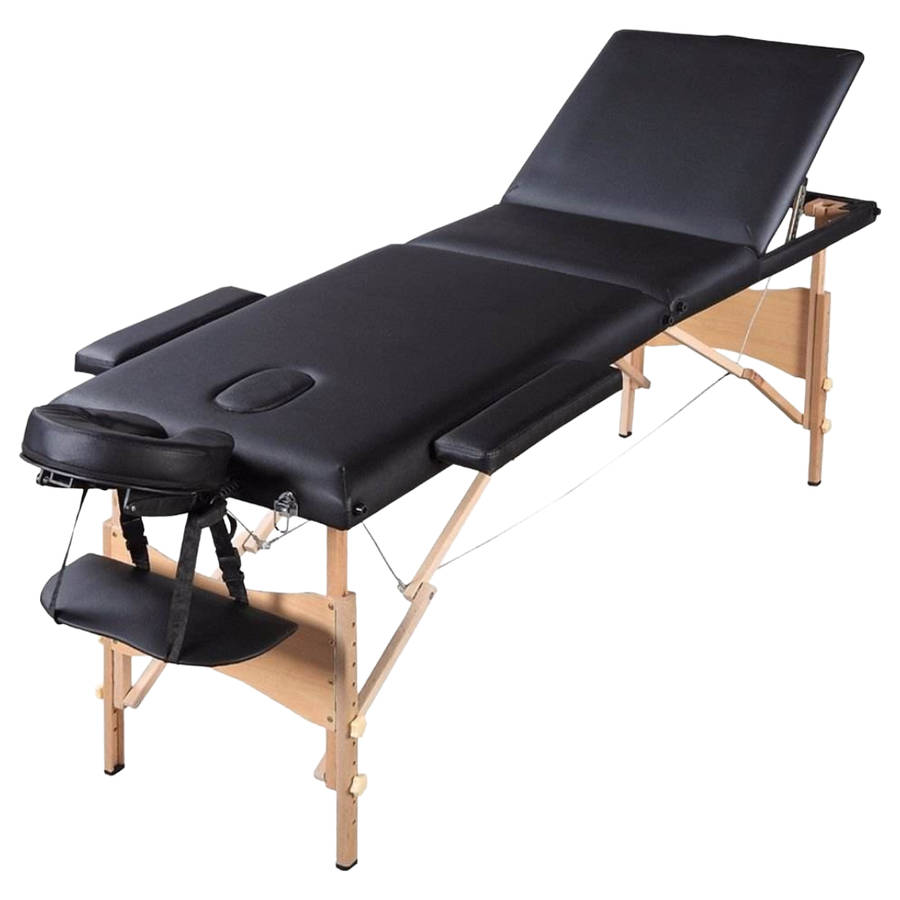 Marbella 3 Section Wooden Reclining Folding Massage Bed/Table with Carry Bag