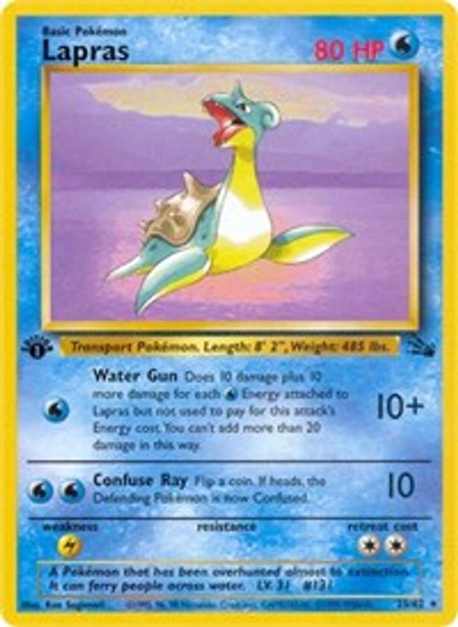 Lapras (25) #25/62 - Fossil (Unlimited - Moderately Played) - Unlimited - Moderately Played