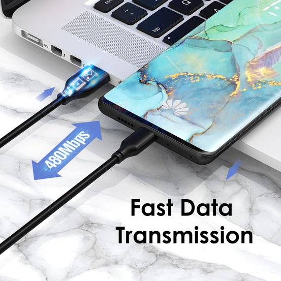 CableTime CA32H PVC USB-A2.0 to USB-C 3A 1M Charge Cable