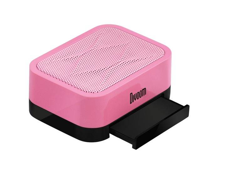 Divoom Portable Speaker, Rechargeable Battery, IPad, Iphone and other smartphones, 3W RMS, Pink