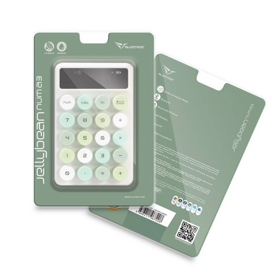Alcatroz JellyBean Num A3 Bluetooth and Wireless Numpad - Crayon Green