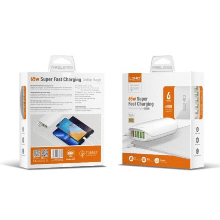 LDNIO A6573C PD 65W+QC3.0 18W 4USB Charger