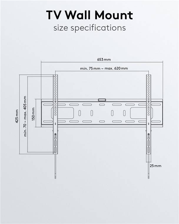Goobay TV Wall Mount Pro FIXED (L) for TV Sets from 37" to 70" up to 50 kg