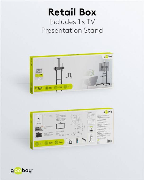 Goobay TV Presentation Stand Pro (Size L) for TVs and monitors between 37" and 70"