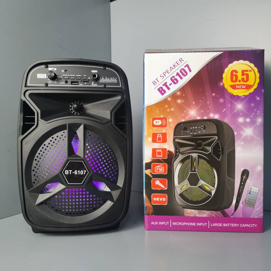 BT-6107 Bluetooth 6.5" Speaker W/Mic+Remote