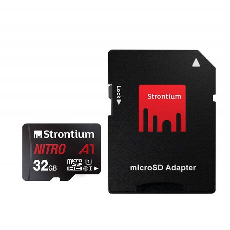 Strontium 32GB NITRO Micro SDXC A1 UHS-I (U1) Card with Adaptor