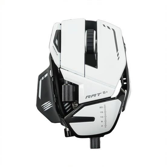 Mad Catz R.A.T. 8+ Wired Fully Adjustable Gaming Mouse - White