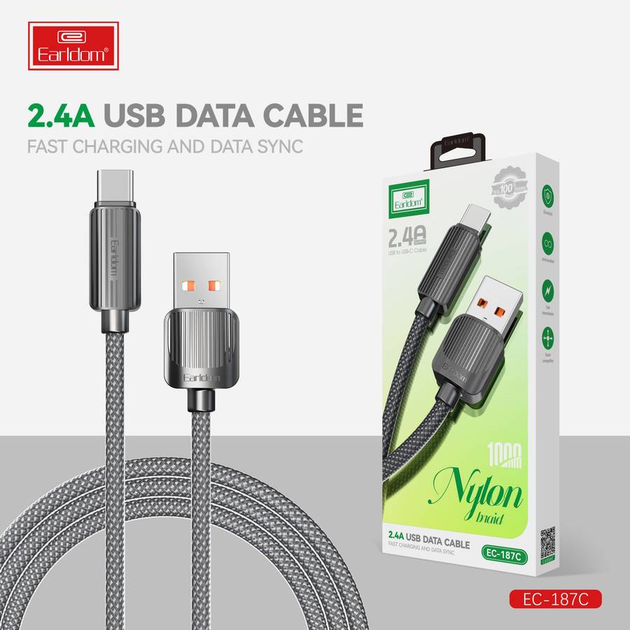 Earldom EC-187C Nylon 2.4A Type-C Cable