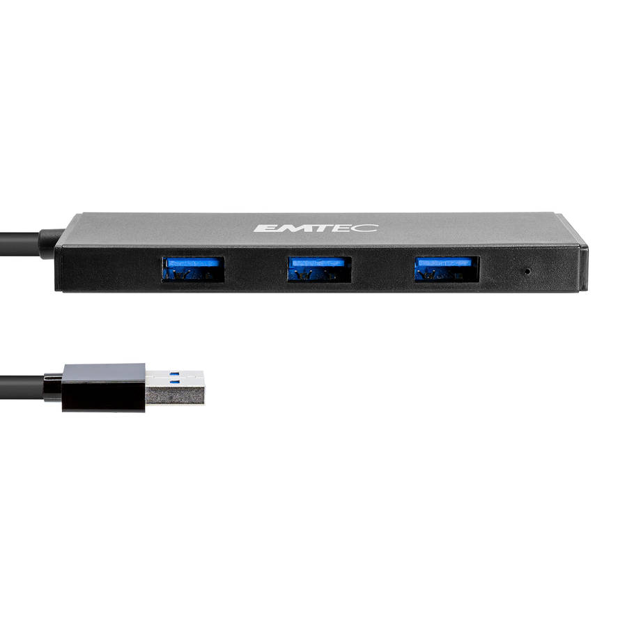 ECHUBT620A | EMTEC 4-Port USB Hub with Integrated USB-A Cable