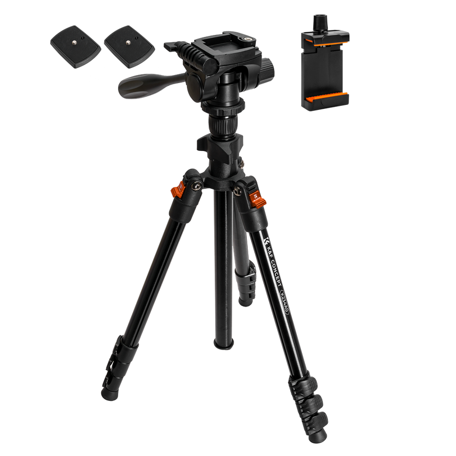 KF09.115 | K&F Classic-Vlogger Tripod with Video Head and Smartphone Mount