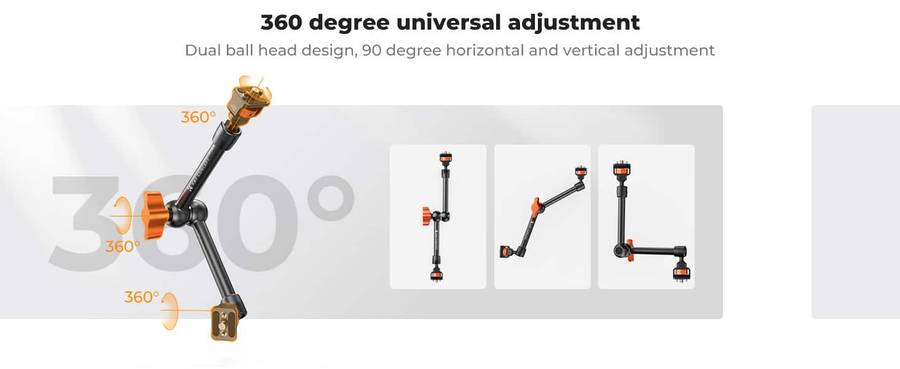 K&F Magic Arm 11 Inch with Mini Clamp | KF31.132