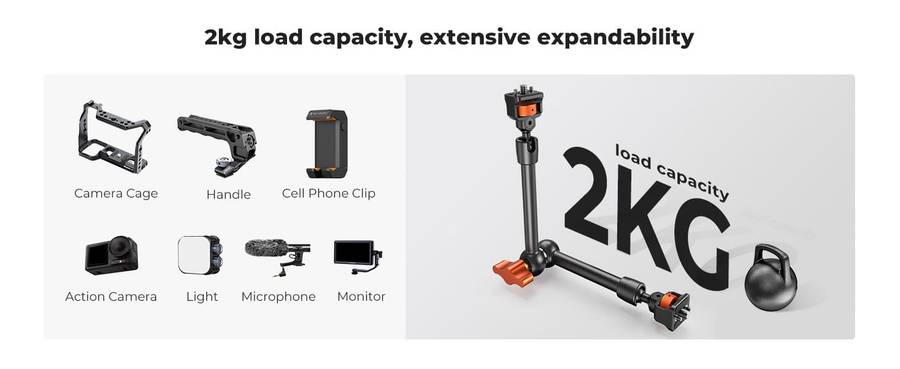K&F Magic Arm 11 Inch with Mini Clamp | KF31.132
