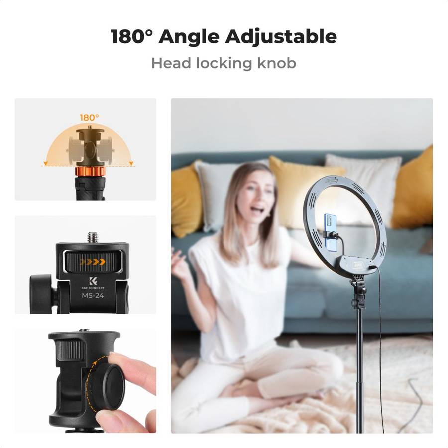 K&F 175cm Selfie Stick Tripod with Remote and Phone Mount | KF09.143