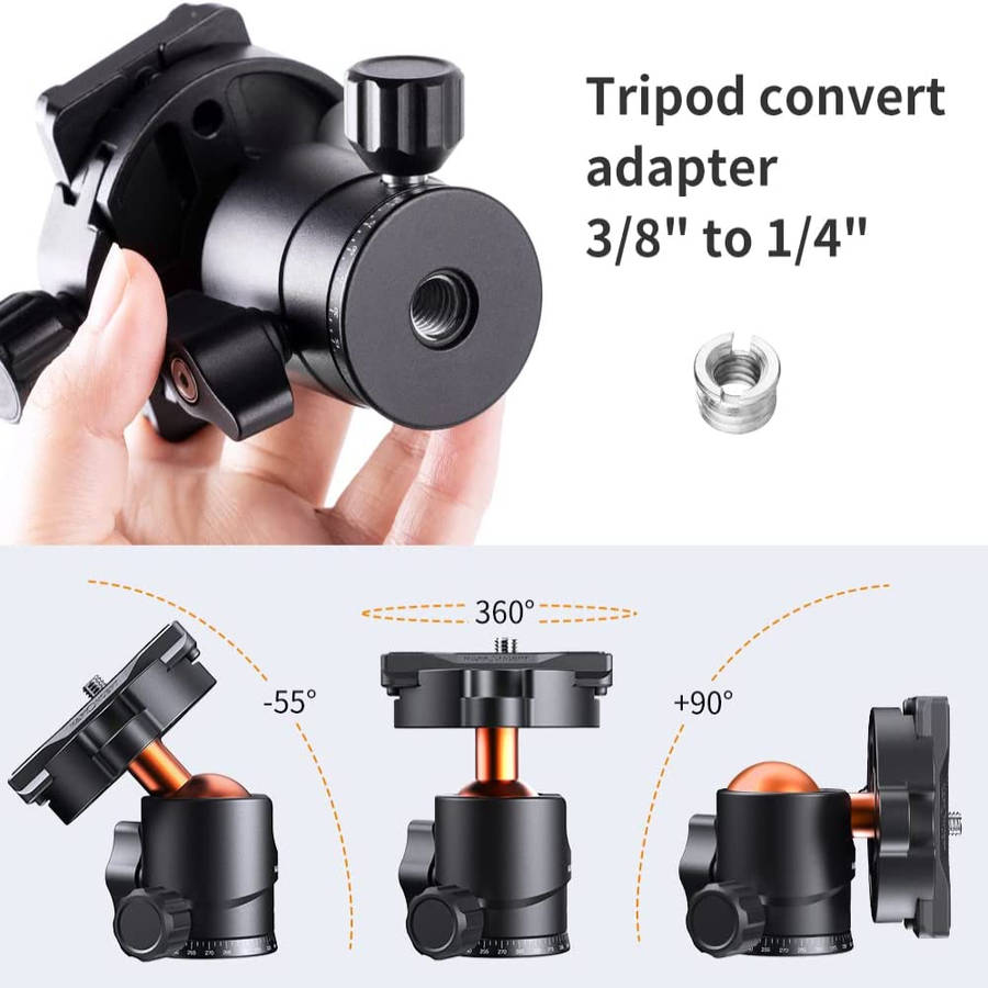 KF31.029V3 | K&F 25mm Ball Head with 8kg payload and 2 Quick Release Plates