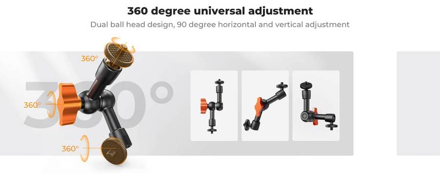 KF31.130 | K&F 6" (15cm) Magic Arm with Super Clamp