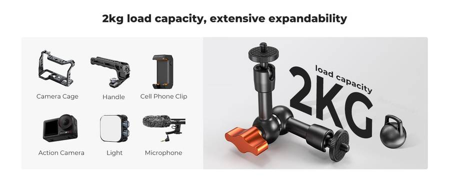 KF31.130 | K&F 6" (15cm) Magic Arm with Super Clamp