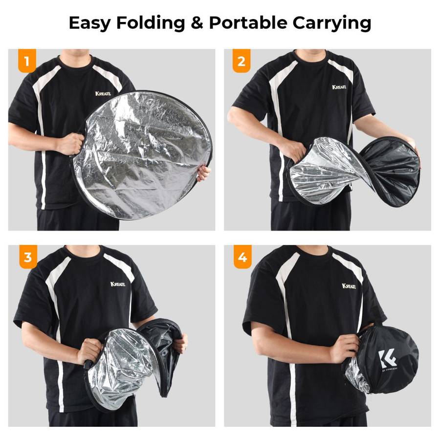 KF18.0005 | K&F 80cm 5-In-1 Collapsible Reflector Disc with Handles