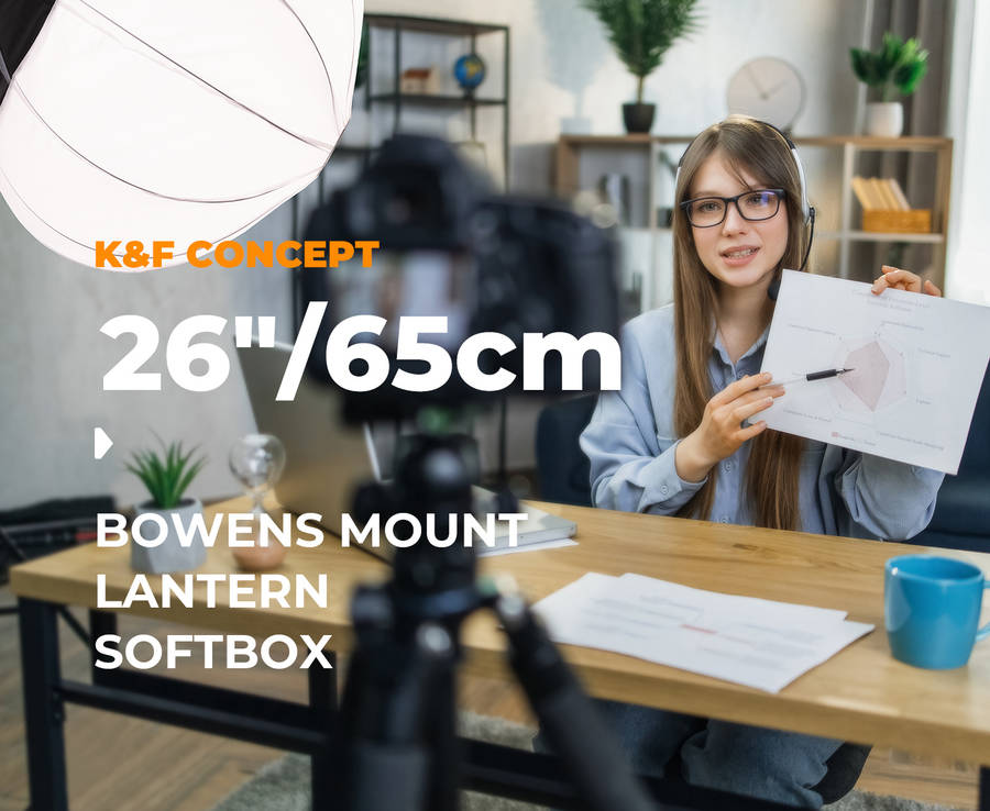 K&F 85cm Lantern Softbox with Bowens Mount and Quick Setup | KF18.0009V1