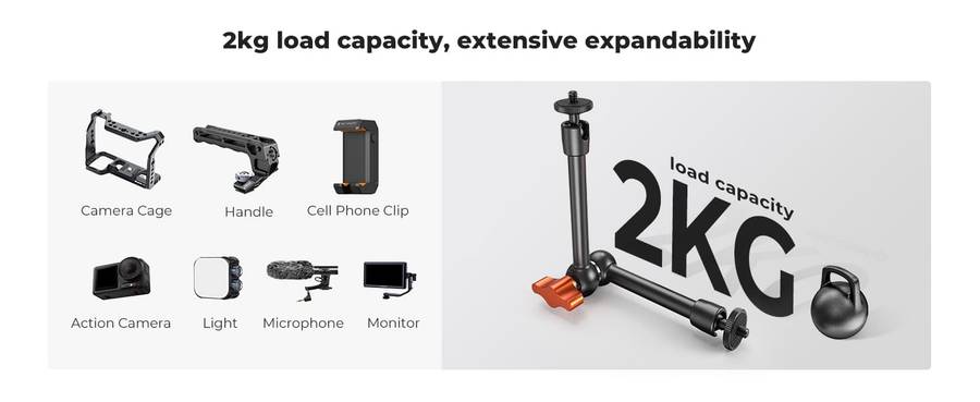K&F Magic Arm 9.8 Inch with Mini Clamp | KF31.131