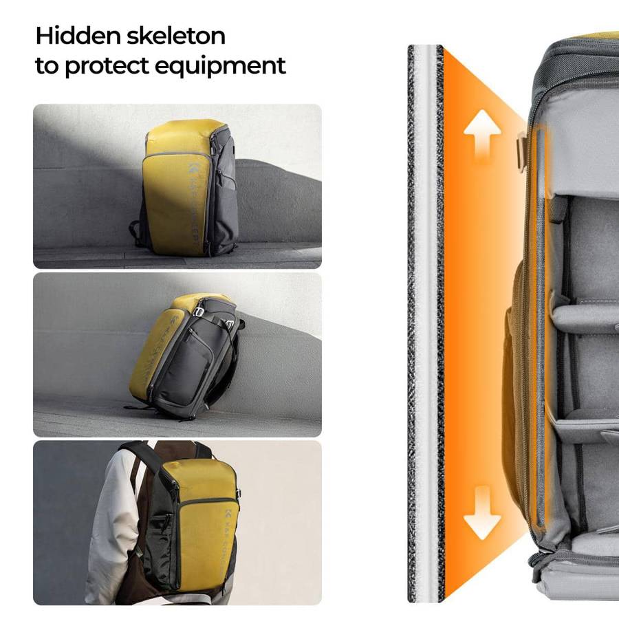 KF13.128 | K&F Alpha-Air-Shooter (Yellow) Photographers Backpack