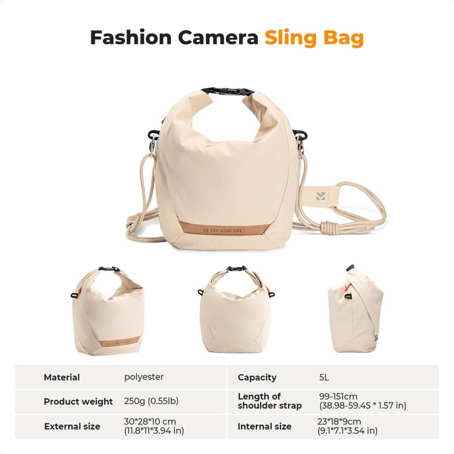 K&F Camera Handbag a Stylish and Multi-Use Bag - K&F Camera Handbag (Orange) a Stylish and Multi-...