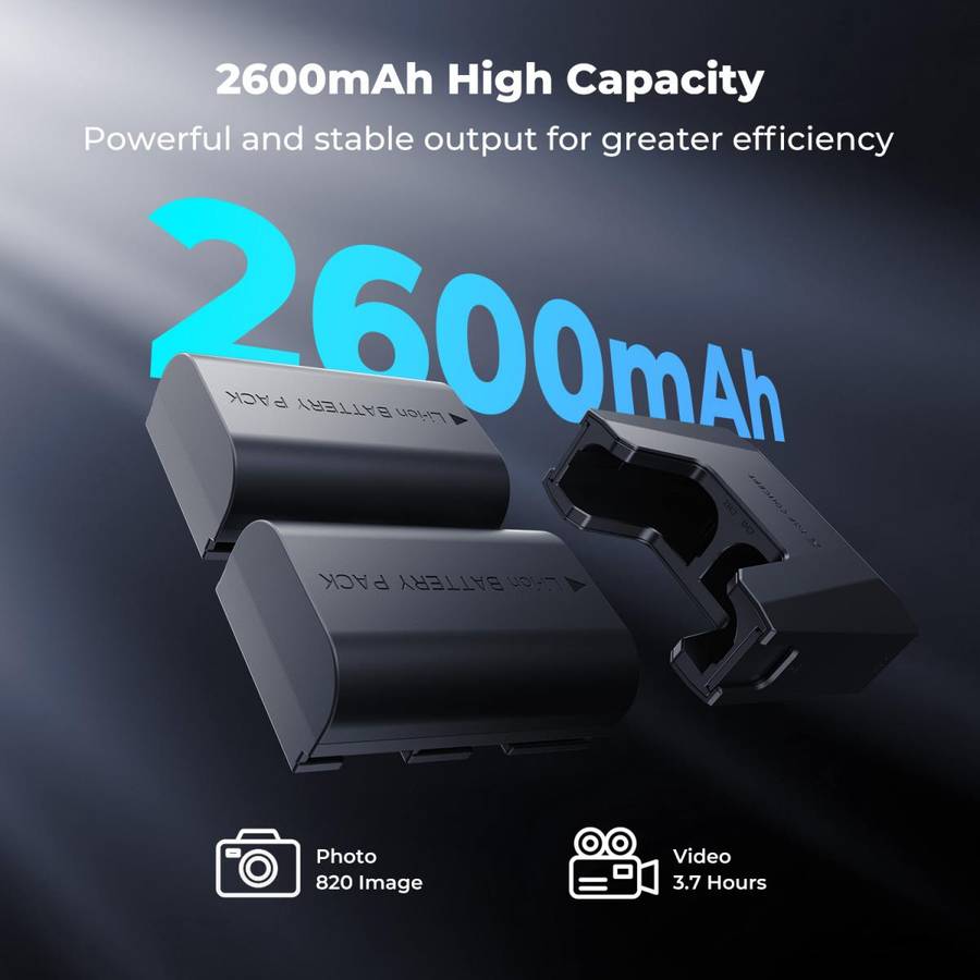 KF28.0088 | K&F Canon LP-E6NH Kit - 2 Batteries and 18W Fast Dual Charger