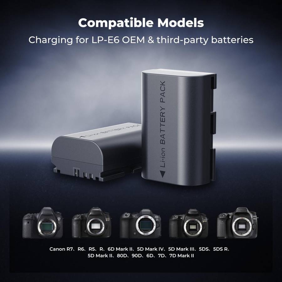 KF28.0088 | K&F Canon LP-E6NH Kit - 2 Batteries and 18W Fast Dual Charger