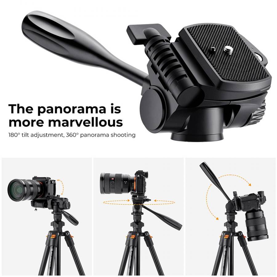 KF09.115 | K&F Classic-Vlogger Tripod with Video Head and Smartphone Mount