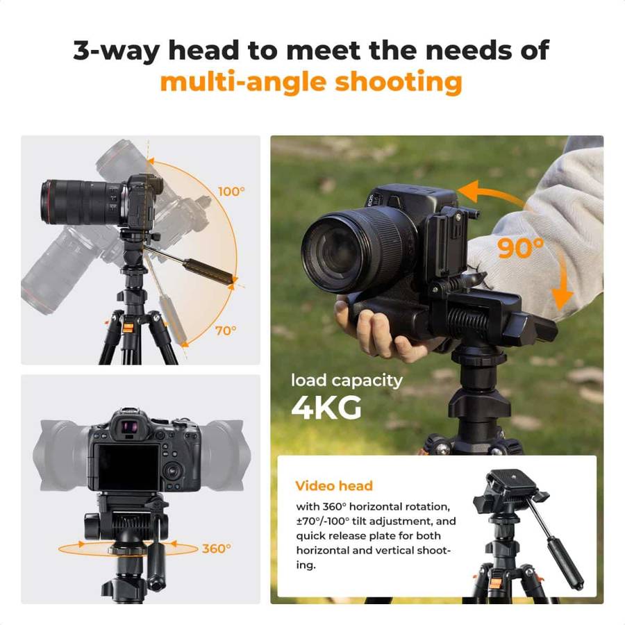 KF09.115V1 | K&F Classic-Vlogger XL Video Tripod